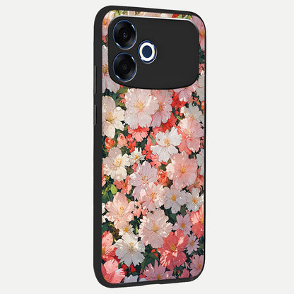  Blush Bloom Field back cover For Oppo F33 Pro 5G slim fit glass case with vibrant aesthetic design
