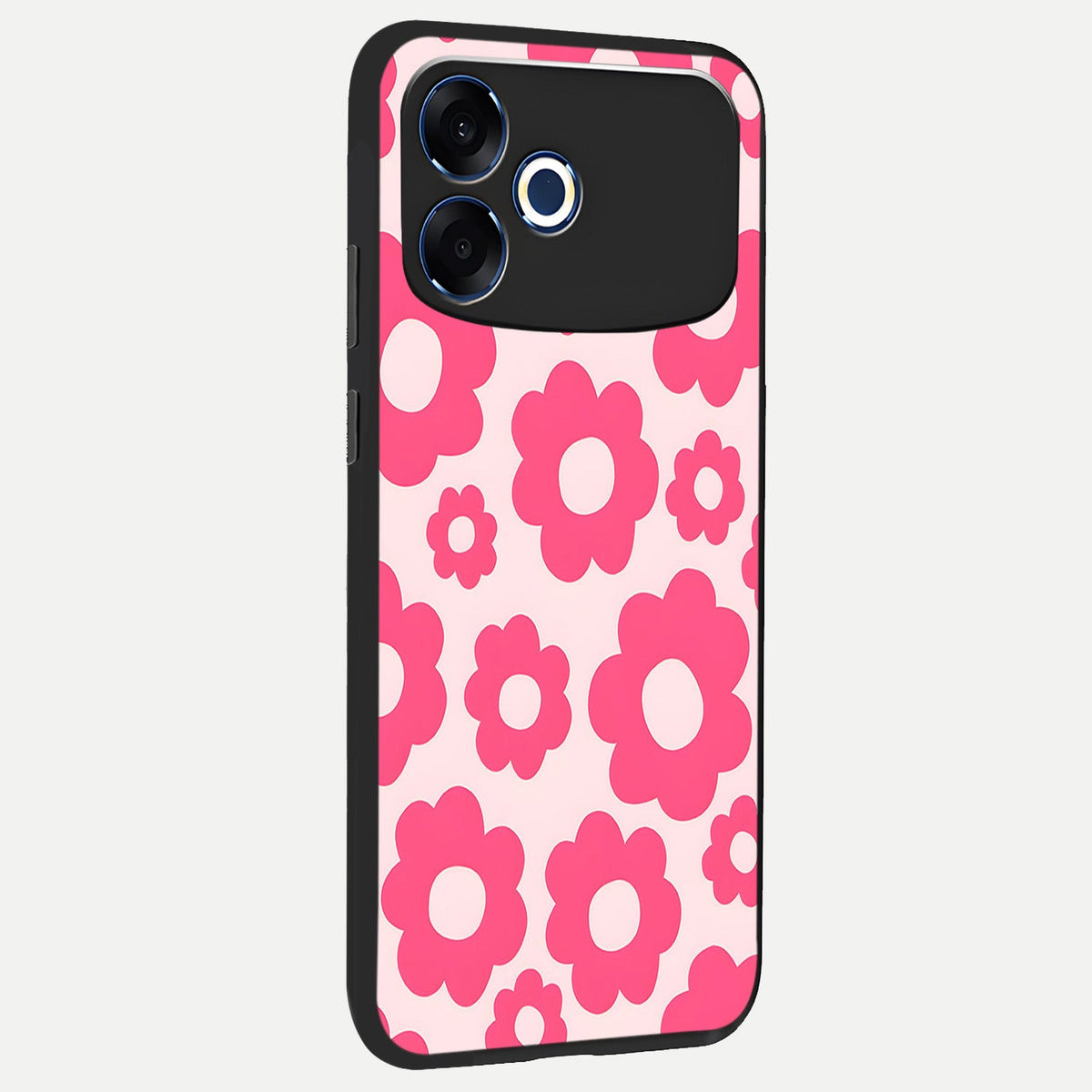  Blush Flower Pop back cover For Oppo F33 Pro 5G slim fit glass case with vibrant aesthetic design