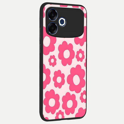  Blush Flower Pop back cover For Oppo F33 Pro 5G slim fit glass case with vibrant aesthetic design
