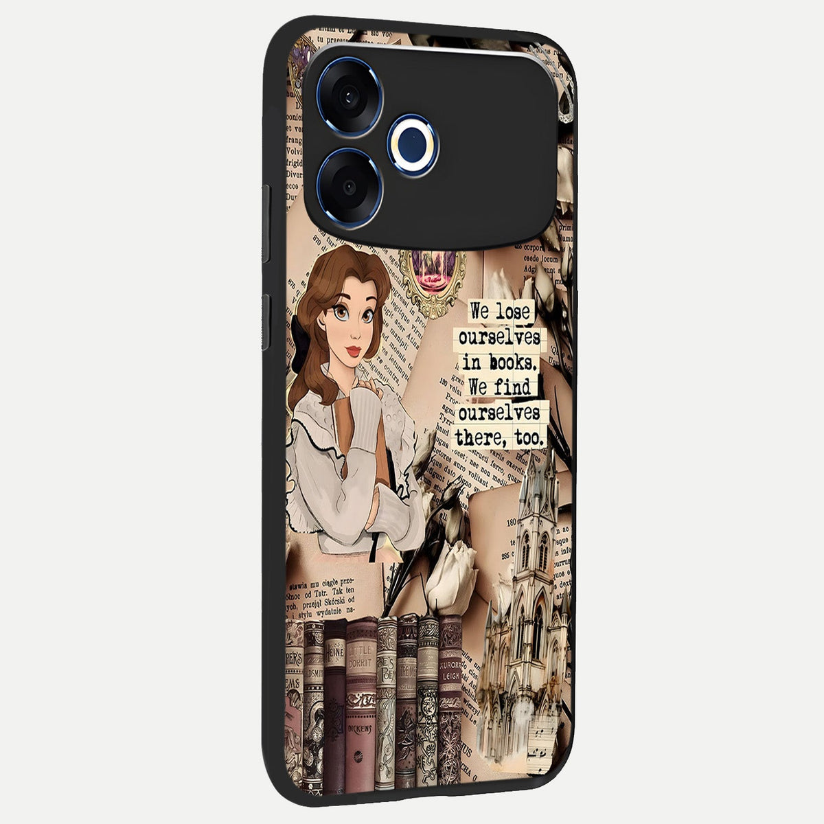  Bookish Dream World back cover For Oppo F33 Pro 5G slim fit glass case with vibrant aesthetic design