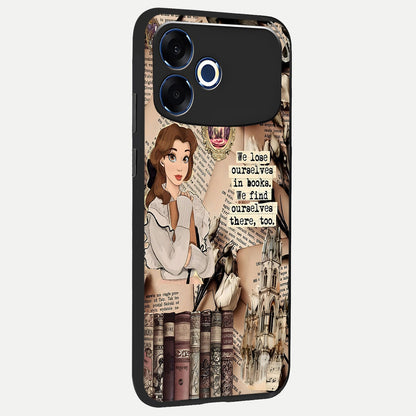  Bookish Dream World back cover For Oppo F33 Pro 5G slim fit glass case with vibrant aesthetic design