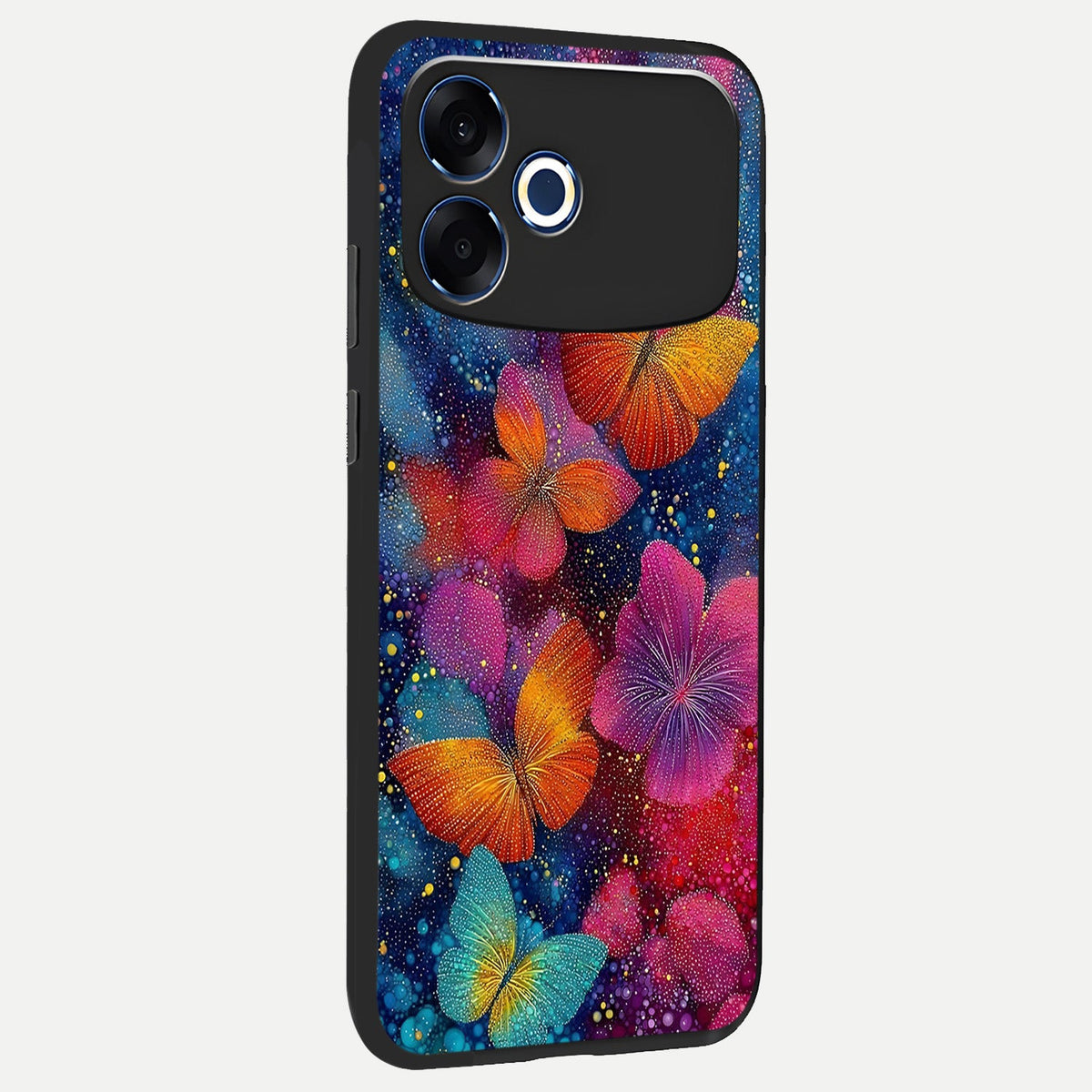  Butterfly Dream Mist back cover For Oppo F33 Pro 5G slim fit glass case with vibrant aesthetic design