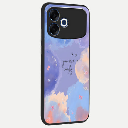  Celestial Cloud Magic back cover For Oppo F33 Pro 5G slim fit glass case with vibrant aesthetic design