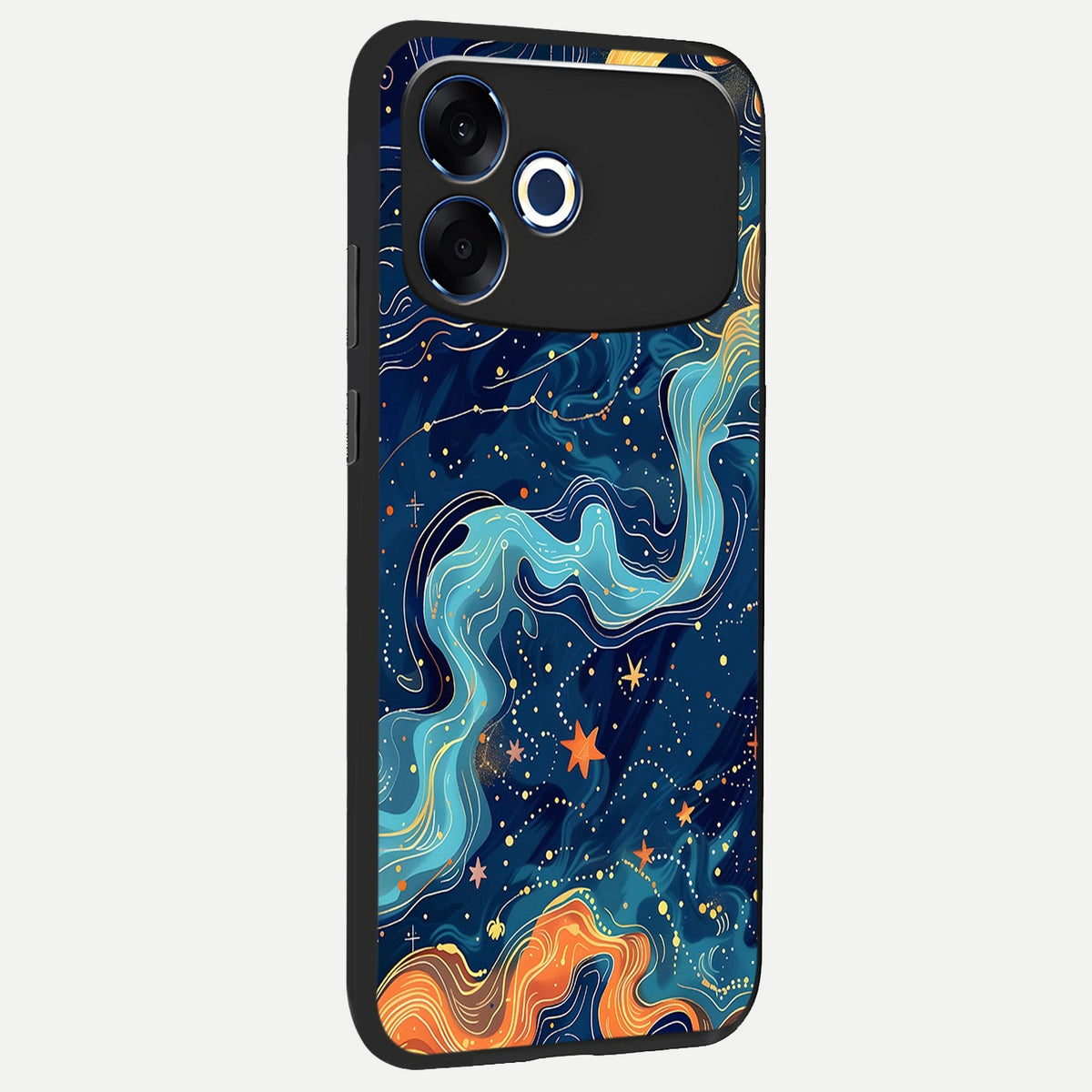  Celestial Dream Flow back cover For Oppo F33 Pro 5G slim fit glass case with vibrant aesthetic design