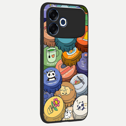 Coins Patterns back cover For Oppo F33 Pro 5G slim fit glass case with vibrant aesthetic design