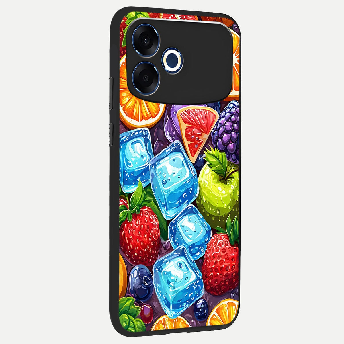  Colorful Fruits with Ice back cover For Oppo F33 Pro 5G slim fit glass case with vibrant aesthetic design
