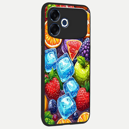  Colorful Fruits with Ice back cover For Oppo F33 Pro 5G slim fit glass case with vibrant aesthetic design