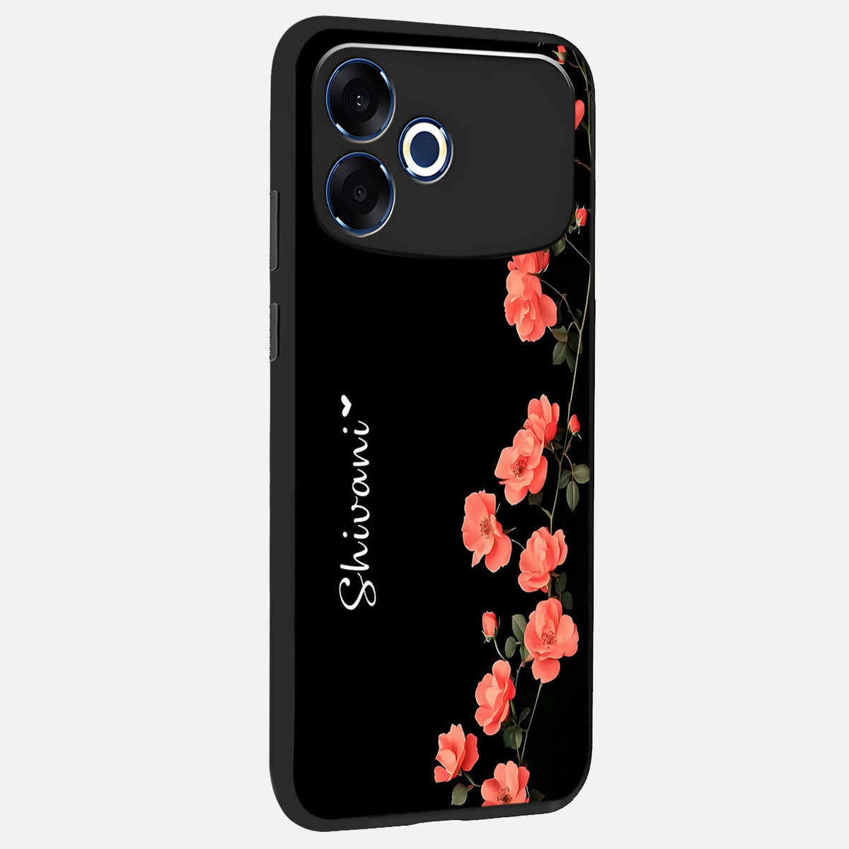  Crimson Bloom Grace Custom Name back cover For Oppo F33 Pro 5G slim fit glass case with vibrant aesthetic design