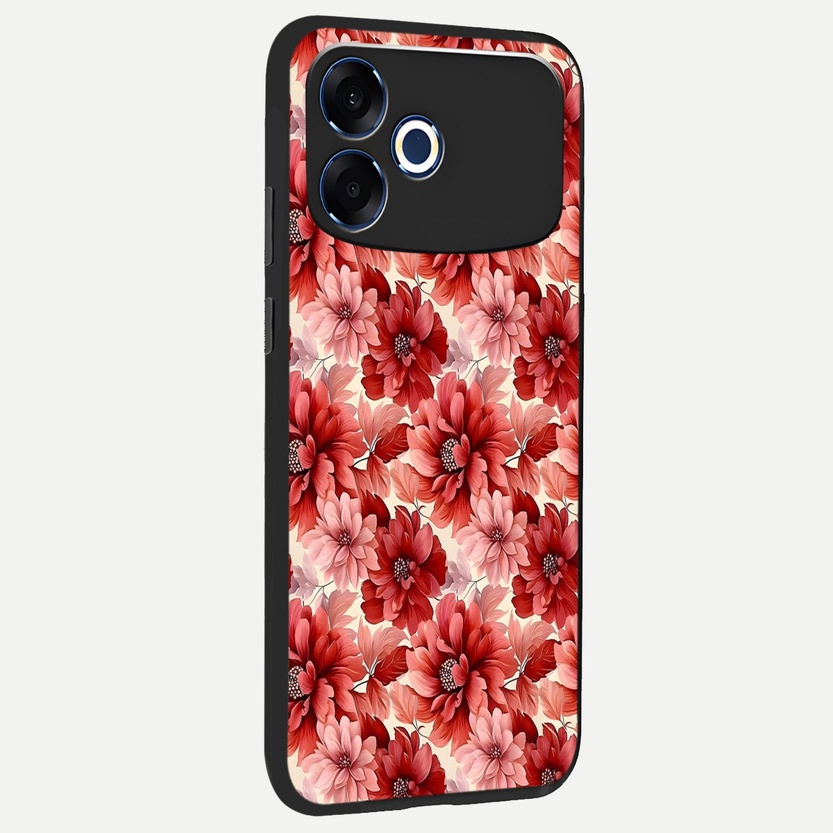  Crimson Love Petals back cover For Oppo F33 Pro 5G slim fit glass case with vibrant aesthetic design