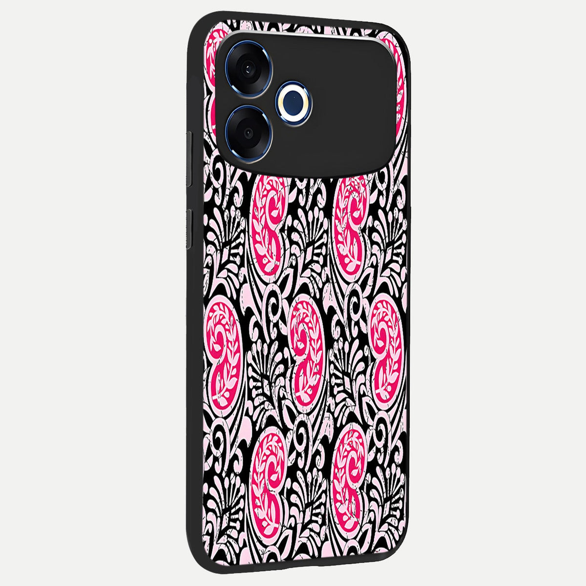  Crimson Paisley Charm back cover For Oppo F33 Pro 5G slim fit glass case with vibrant aesthetic design