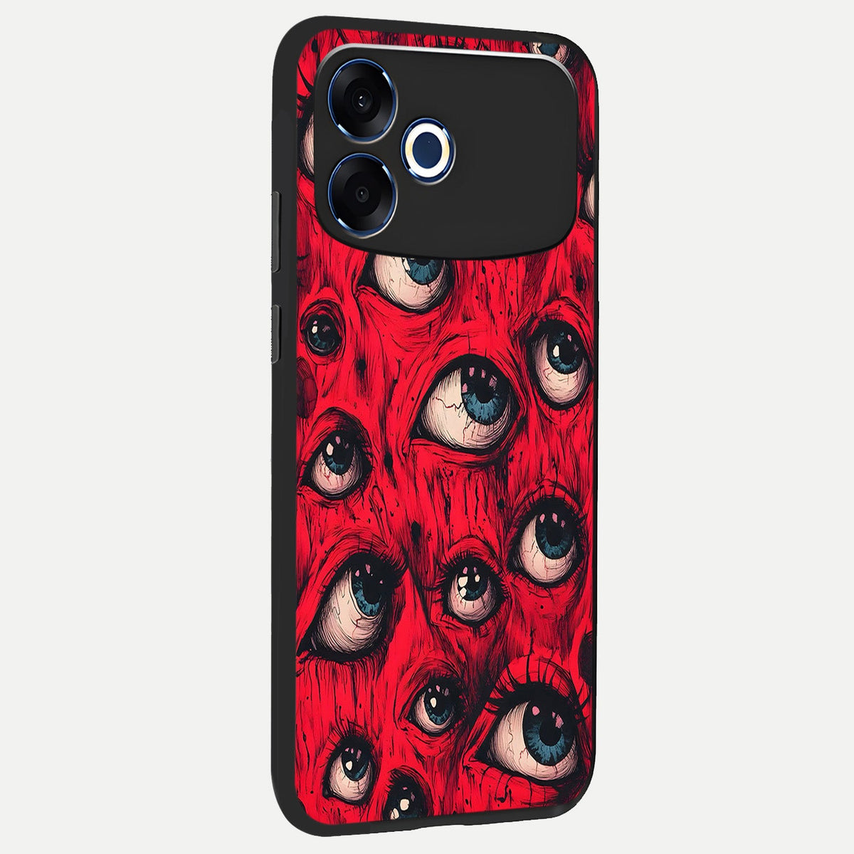  Crimson Watch Eyes back cover For Oppo F33 Pro 5G slim fit glass case with vibrant aesthetic design