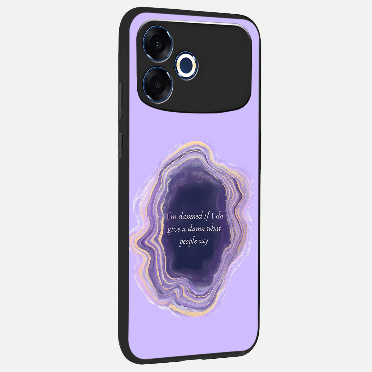  Damned People Quote back cover For Oppo F33 Pro 5G slim fit glass case with vibrant aesthetic design