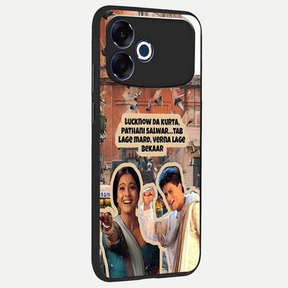  Desi Retro Vibes back cover For Oppo F33 Pro 5G slim fit glass case with vibrant aesthetic design