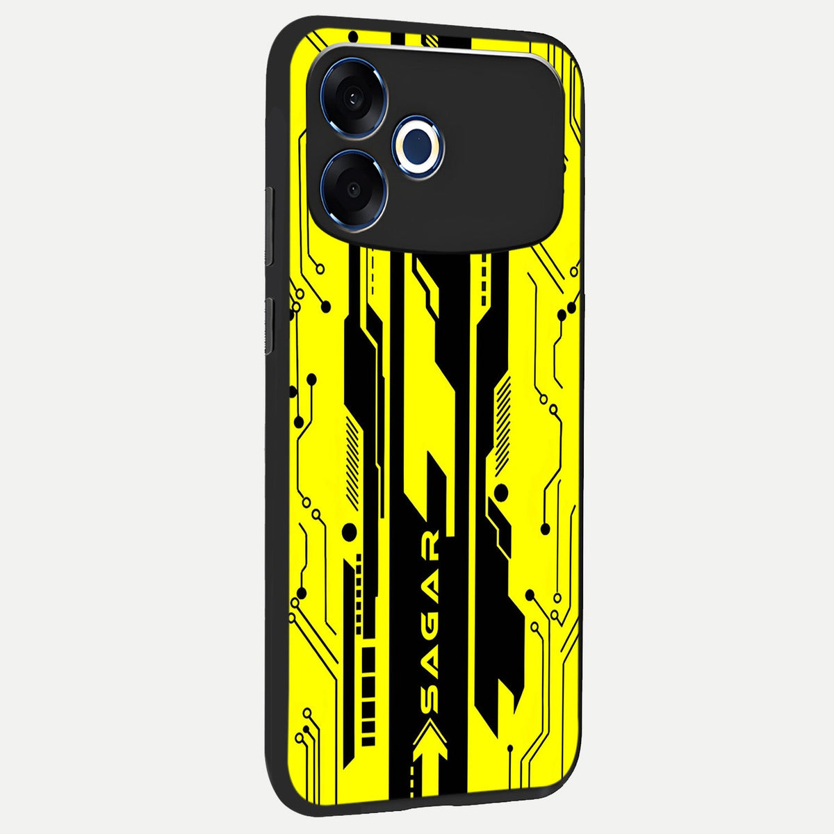  Electric Pulse CYBERPUNK Custom Name back cover For Oppo F33 Pro 5G slim fit glass case with vibrant aesthetic design