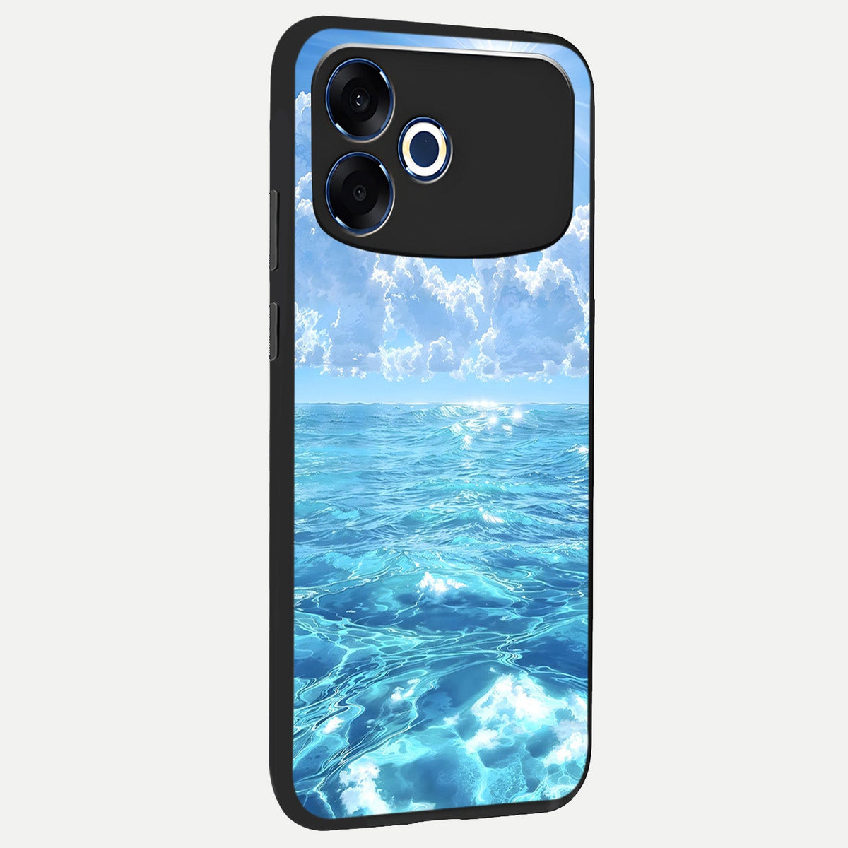  Endless Ocean Horizon back cover For Oppo F33 Pro 5G slim fit glass case with vibrant aesthetic design