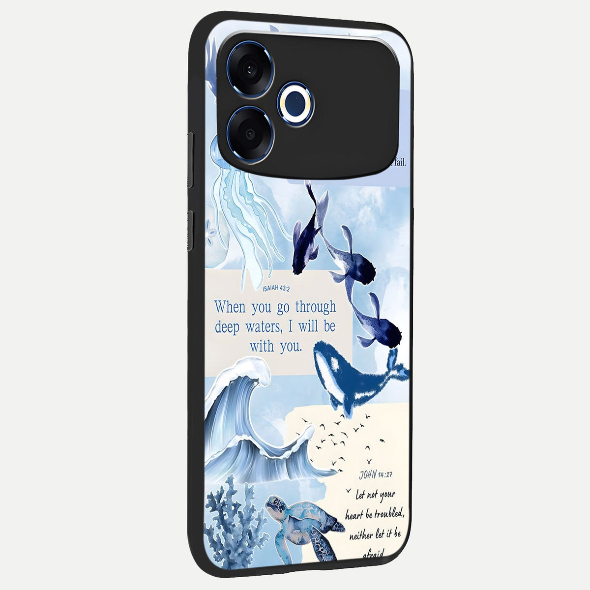  Faithful Ocean Promise back cover For Oppo F33 Pro 5G slim fit glass case with vibrant aesthetic design