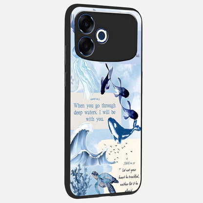  Faithful Ocean Promise back cover For Oppo F33 Pro 5G slim fit glass case with vibrant aesthetic design