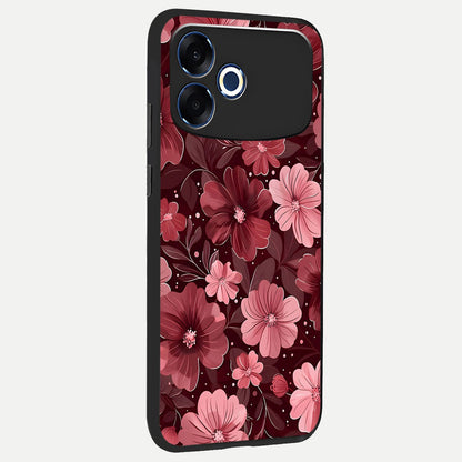  Flower Blush Bloom back cover For Oppo F33 Pro 5G slim fit glass case with vibrant aesthetic design