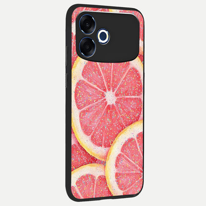  Glitter Grapefruit back cover For Oppo F33 Pro 5G slim fit glass case with vibrant aesthetic design