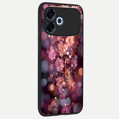  Glowing Petal Bliss back cover For Oppo F33 Pro 5G slim fit glass case with vibrant aesthetic design