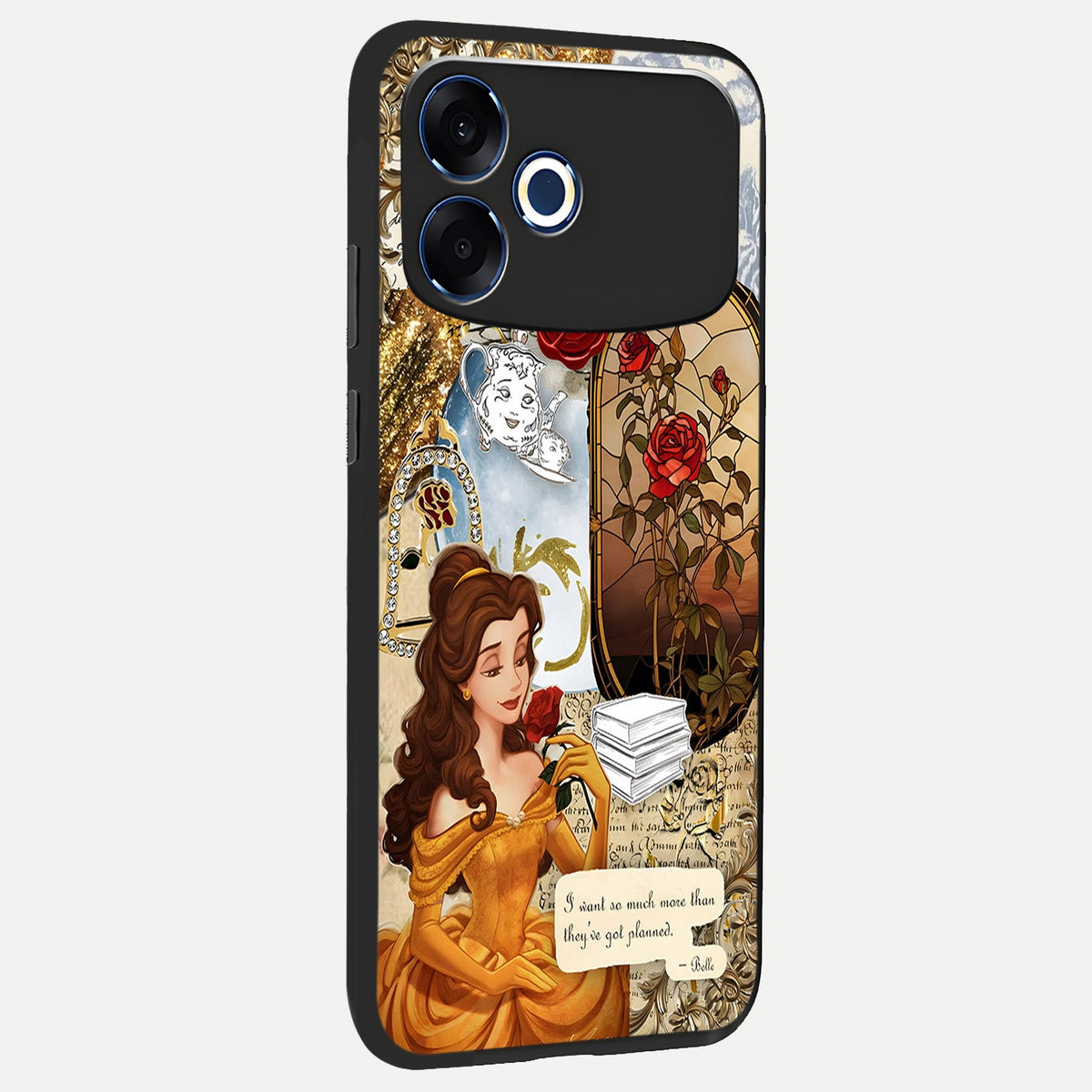  Golden Dream Belle back cover For Oppo F33 Pro 5G slim fit glass case with vibrant aesthetic design