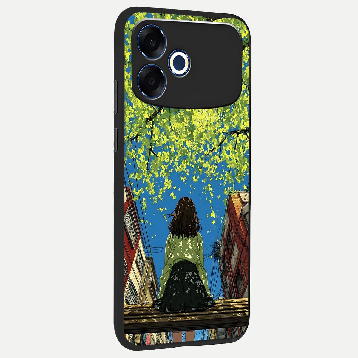  Golden Leaves Glow back cover For Oppo F33 Pro 5G slim fit glass case with vibrant aesthetic design