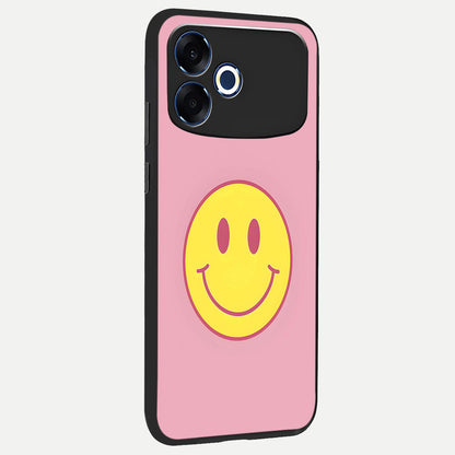  Happy Pink Mood back cover For Oppo F33 Pro 5G slim fit glass case with vibrant aesthetic design