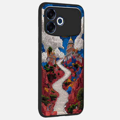  Heavenly Moon Path back cover For Oppo F33 Pro 5G slim fit glass case with vibrant aesthetic design