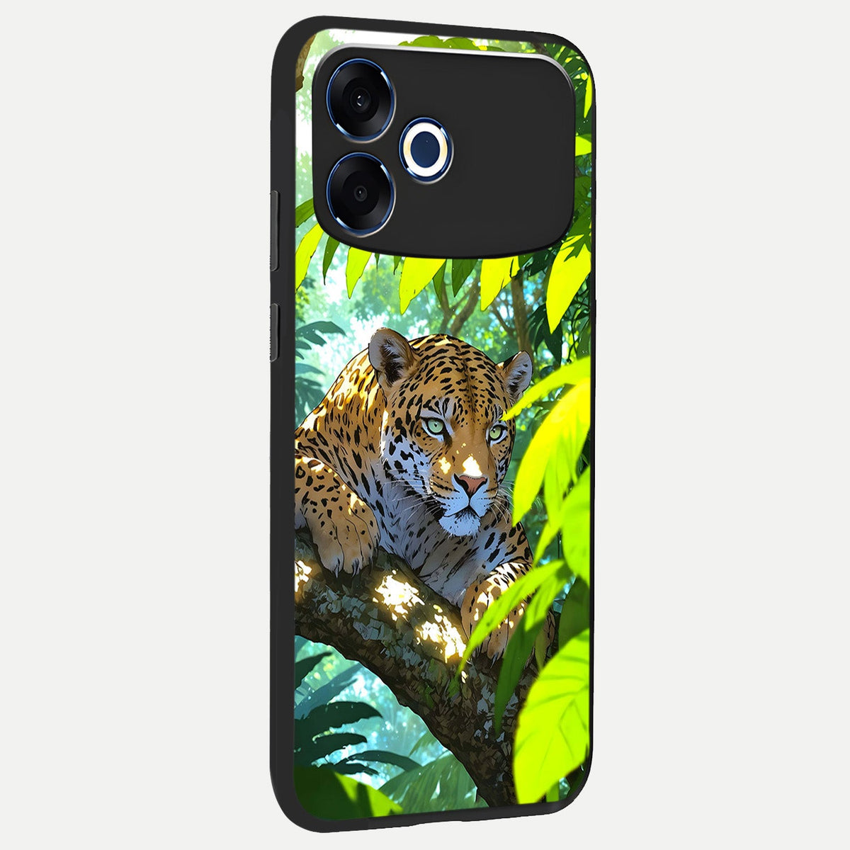  Leopard in Jungle back cover For Oppo F33 Pro 5G slim fit glass case with vibrant aesthetic design