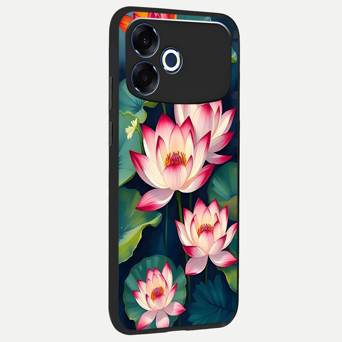  Lotus Dream Serenity back cover For Oppo F33 Pro 5G slim fit glass case with vibrant aesthetic design