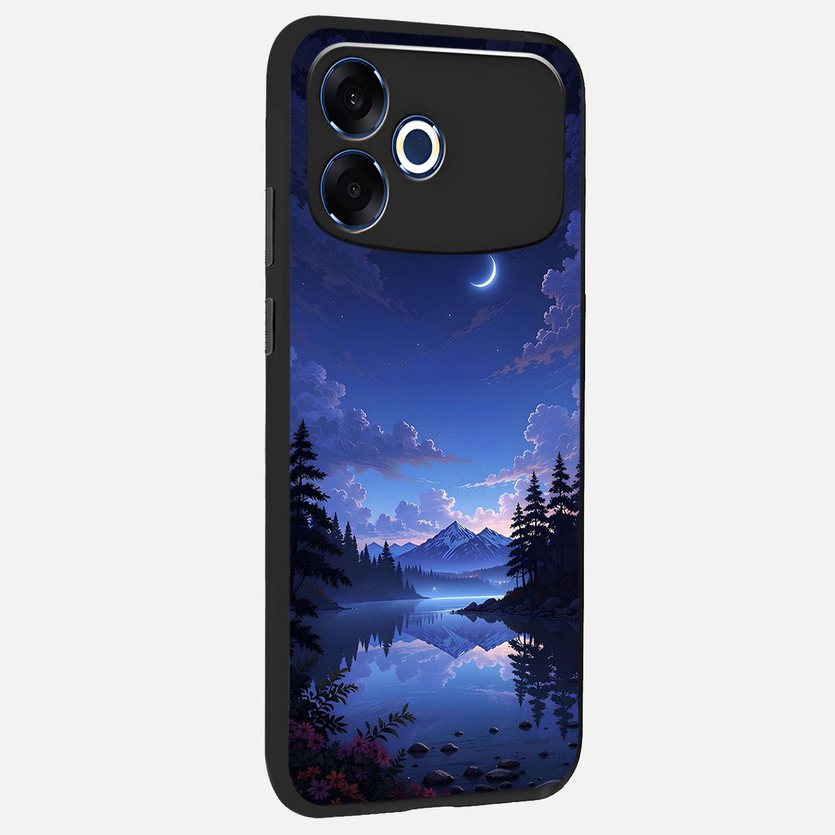  Midnight Lake Peace back cover For Oppo F33 Pro 5G slim fit glass case with vibrant aesthetic design