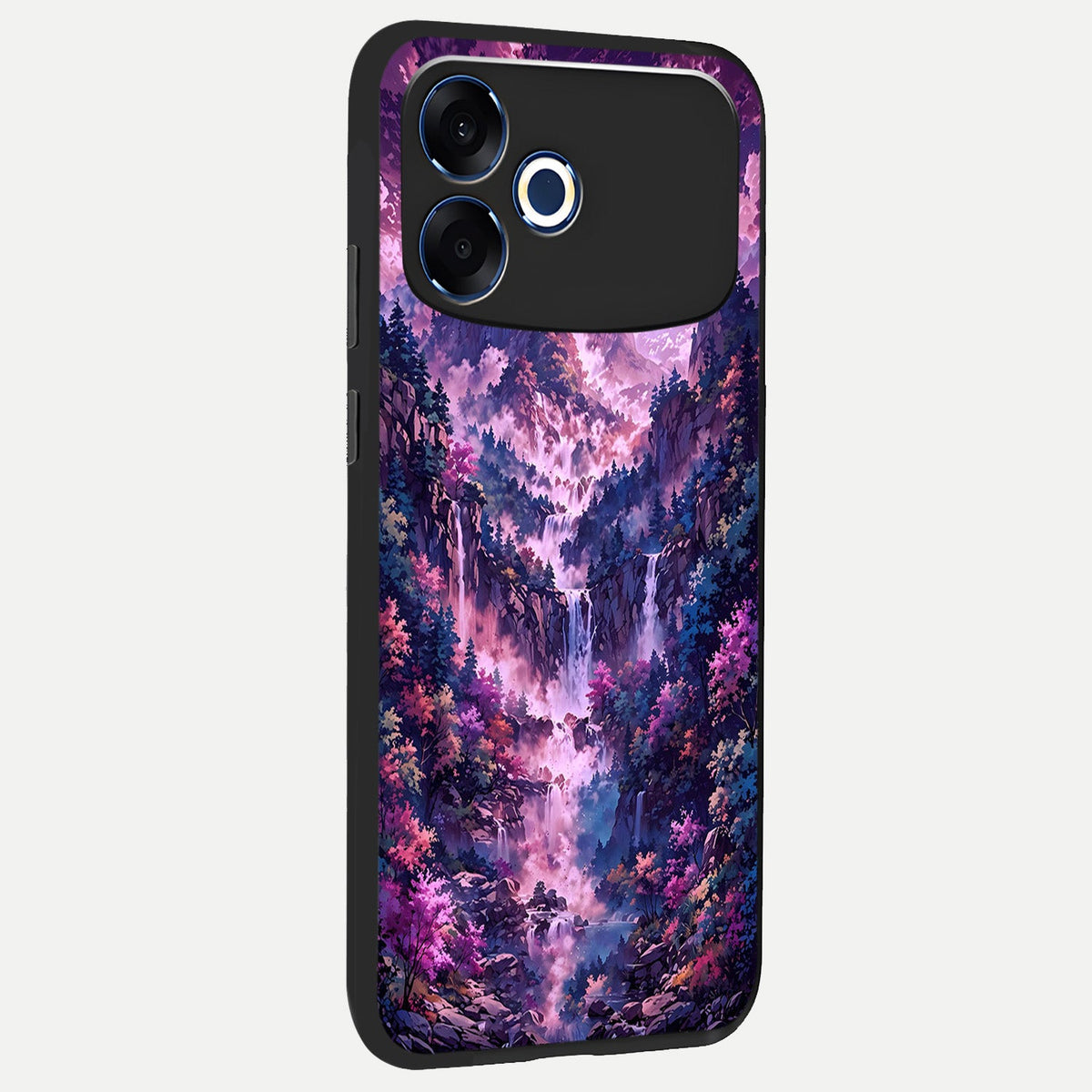  Mystic Cascade Peaks back cover For Oppo F33 Pro 5G slim fit glass case with vibrant aesthetic design
