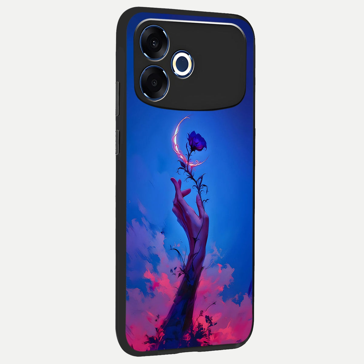 Mystic Hand back cover For Oppo F33 Pro 5G slim fit glass case with vibrant aesthetic design