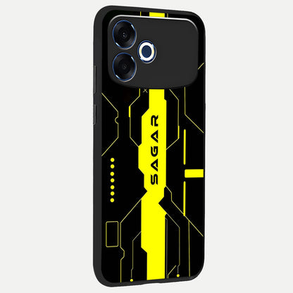  Neon CYBERPUNK Custom Name back cover For Oppo F33 Pro 5G slim fit glass case with vibrant aesthetic design