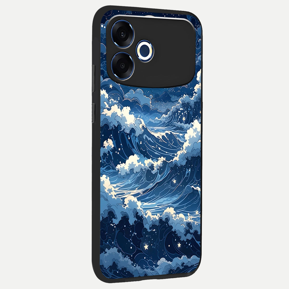  Ocean Moon Waves back cover For Oppo F33 Pro 5G slim fit glass case with vibrant aesthetic design