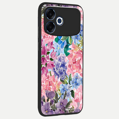  Pastel Floral Mix back cover For Oppo F33 Pro 5G slim fit glass case with vibrant aesthetic design
