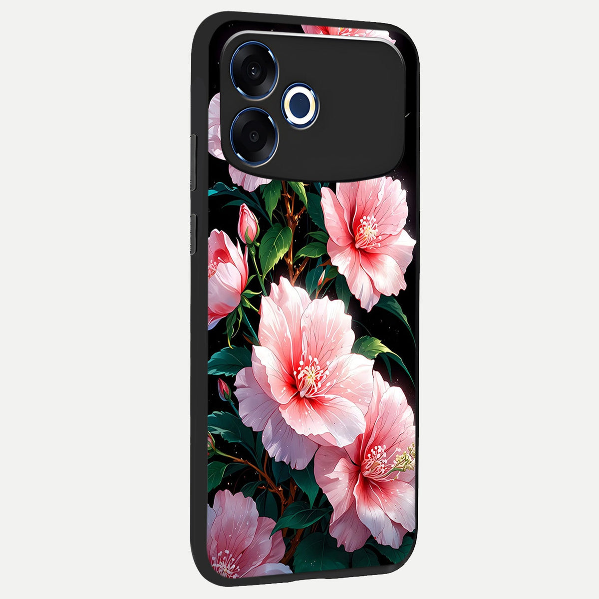  Peach Flower back cover For Oppo F33 Pro 5G slim fit glass case with vibrant aesthetic design