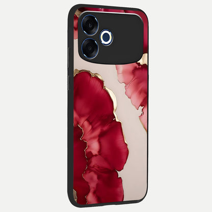  Pink And White Marble back cover For Oppo F33 Pro 5G slim fit glass case with vibrant aesthetic design