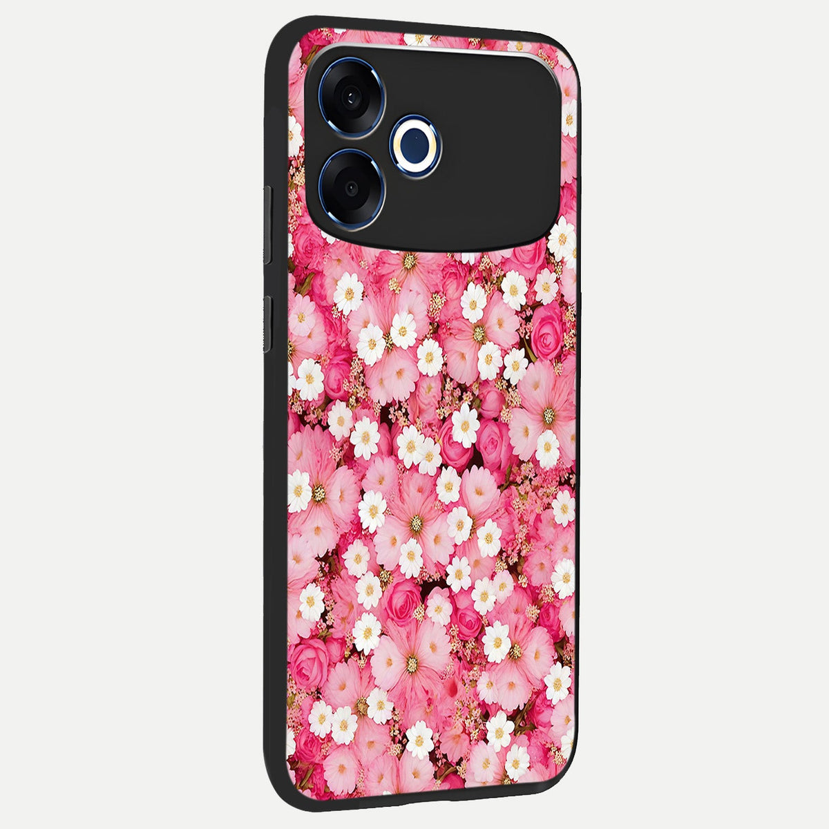  Pink Daisy Bliss back cover For Oppo F33 Pro 5G slim fit glass case with vibrant aesthetic design