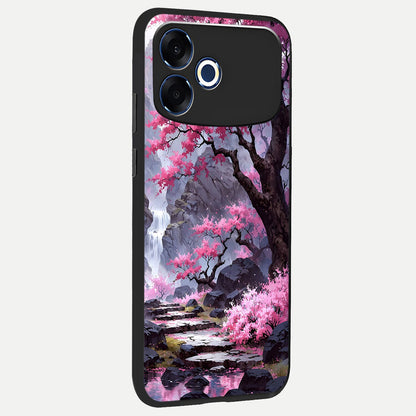  Pink Sunflower Glow back cover For Oppo F33 Pro 5G slim fit glass case with vibrant aesthetic design