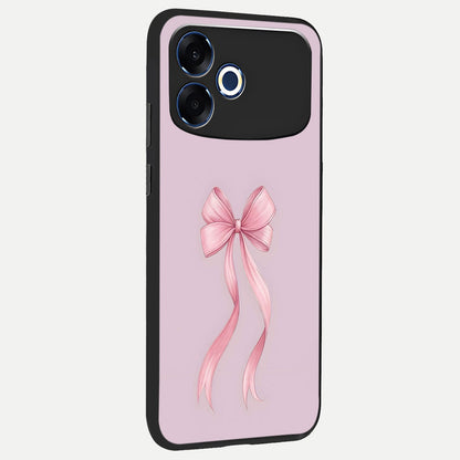  Soft Blush Bow back cover For Oppo F33 Pro 5G slim fit glass case with vibrant aesthetic design