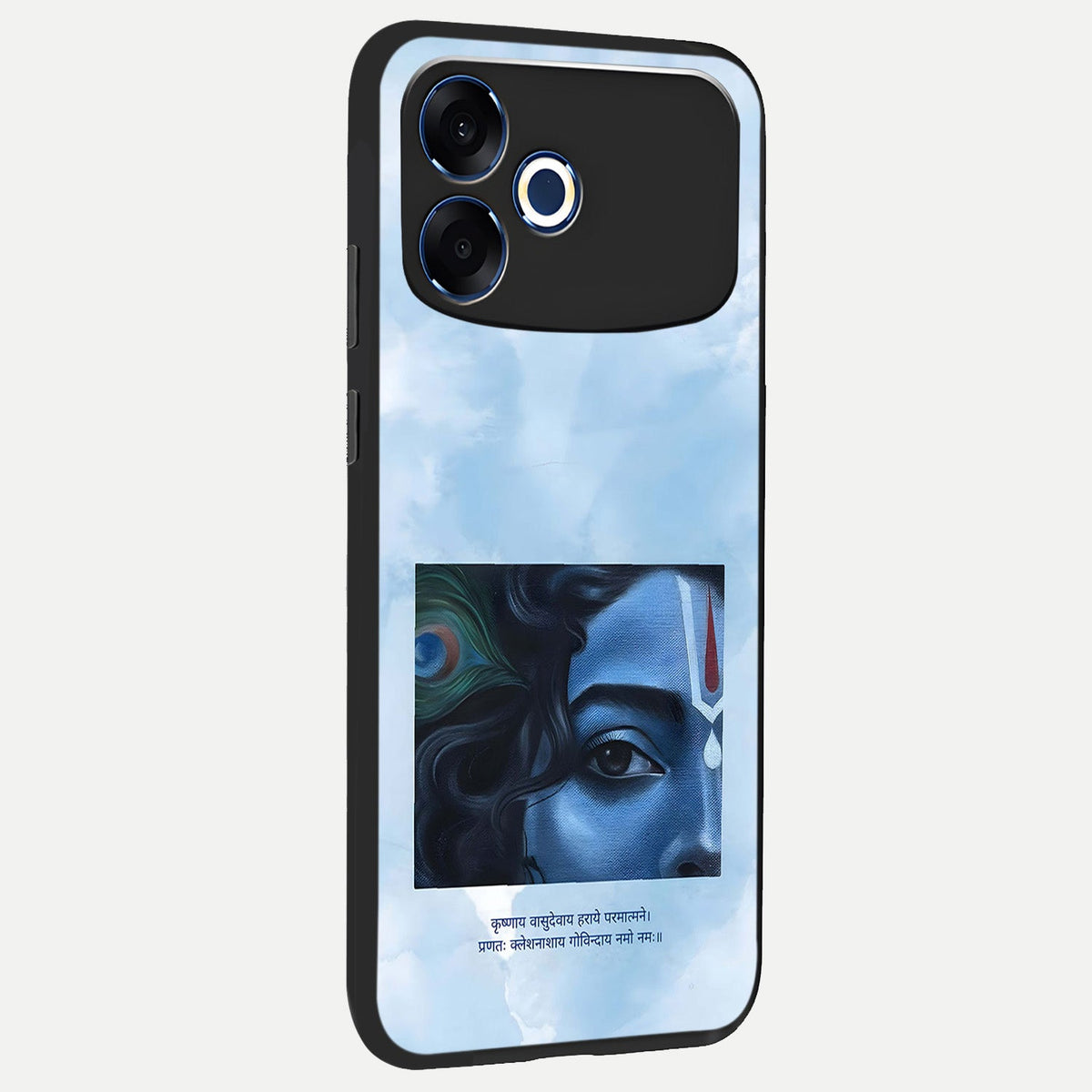  Spiritual Krishna back cover For Oppo F33 Pro 5G slim fit glass case with vibrant aesthetic design