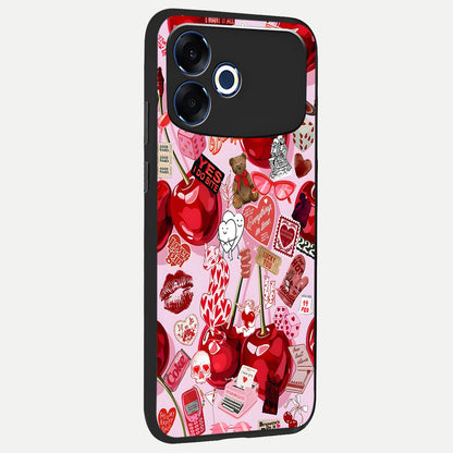 Sweet Cherry Chaos back cover For Oppo F33 Pro 5G slim fit glass case with vibrant aesthetic design