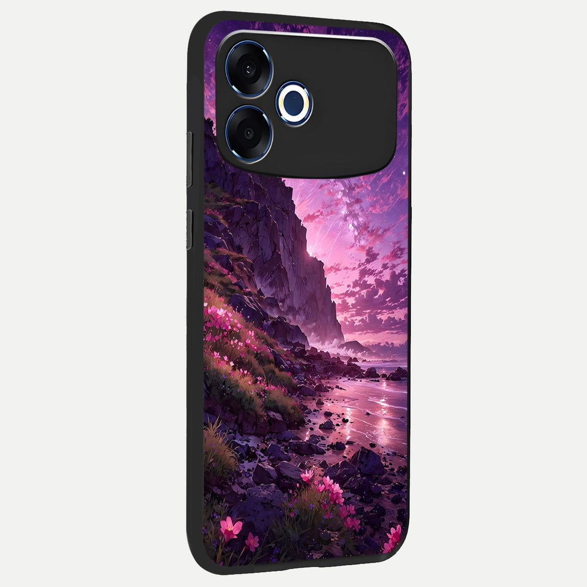  Twilight Blossom Coast back cover For Oppo F33 Pro 5G slim fit glass case with vibrant aesthetic design