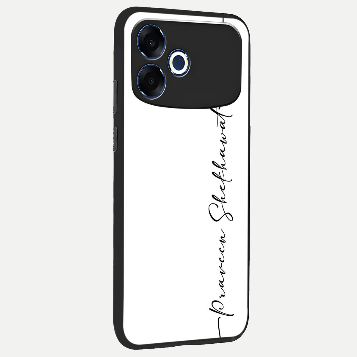  White Tune Custom Name back cover For Oppo F33 Pro 5G slim fit personalized glass case with aesthetic design