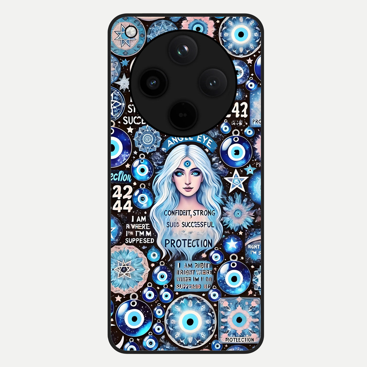  Angel Aura Shield Glass Case For Oppo Find X8 back cover – full design glossy printed glass finish