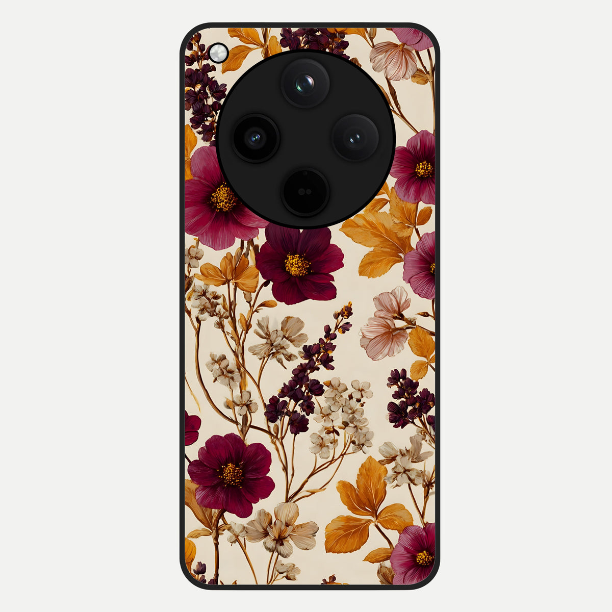  Autumn Wine Bloom Glass Case For Oppo Find X8 back cover – full design glossy printed glass finish