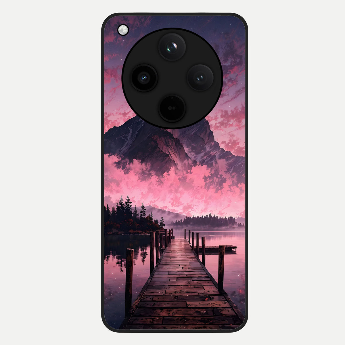  Beautiful Mountain View Glass Case For Oppo Find X8 back cover – full design glossy printed glass finish