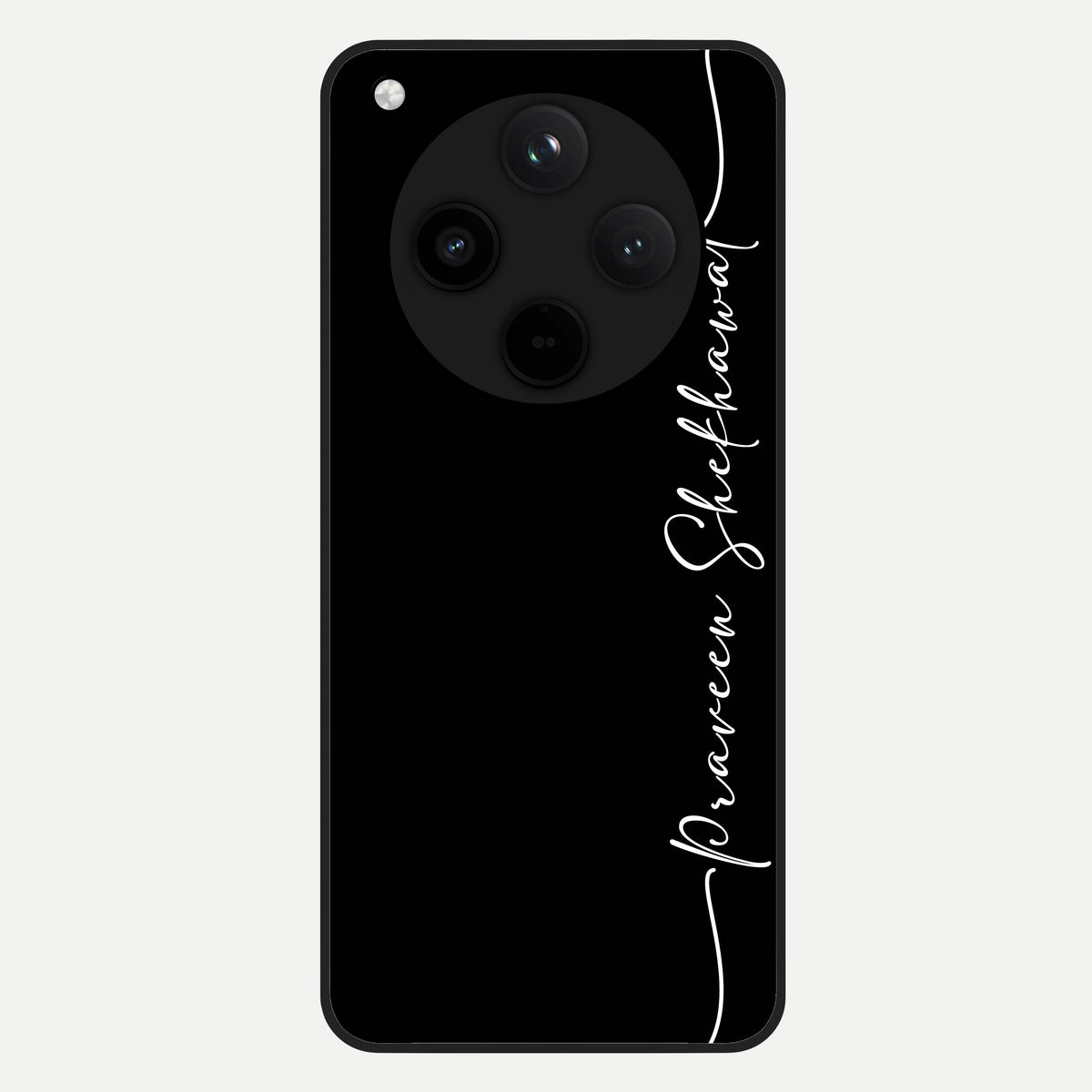 Black Tune Custom Name Glass Case For Oppo Find X8 back cover – full design glossy printed glass finish