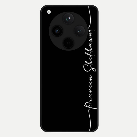  Black Tune Custom Name Glass Case For Oppo Find X8 back cover – full design glossy printed glass finish